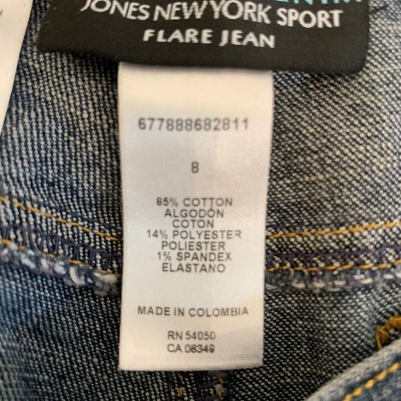 Jones New York Jeans Womens Sport 8 Flare Premium Denim Stretch Pants Blue - Picture 4 of 6